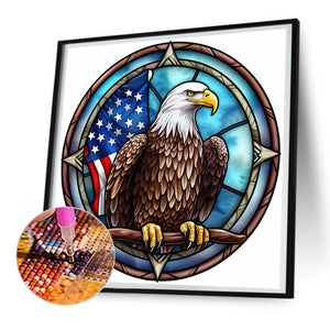 Animal Eagle Glass Painting 30*30CM(Canvas) Full Round Drill Diamond Painting