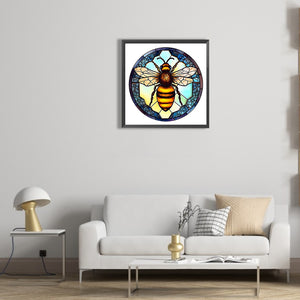 Animal Bee Glass Painting 30*30CM(Canvas) Full Round Drill Diamond Painting