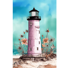 Load image into Gallery viewer, Shabby Chic Lighthouse On The Beach 30*45CM(Canvas) Full Round Drill Diamond Painting
