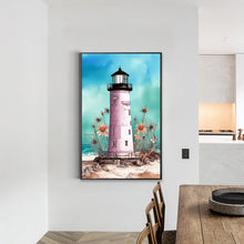 Load image into Gallery viewer, Shabby Chic Lighthouse On The Beach 30*45CM(Canvas) Full Round Drill Diamond Painting
