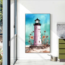 Load image into Gallery viewer, Shabby Chic Lighthouse On The Beach 30*45CM(Canvas) Full Round Drill Diamond Painting
