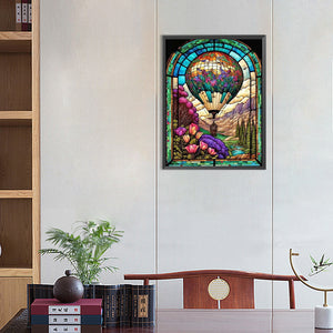Hot Air Balloon Glass Painting 40*50CM(Canvas) Full Round Drill Diamond Painting