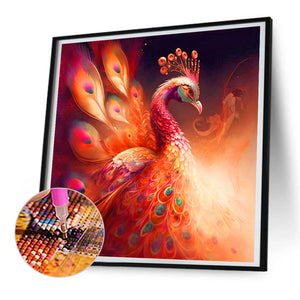 Red Peacock 30*30CM(Canvas) Full Round Drill Diamond Painting