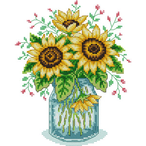Joy Sunday Sunflower (19*26CM) 14CT 2 Stamped Cross Stitch