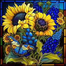 Load image into Gallery viewer, Glass Painting - Sunflower 40*40CM(Picture) Full Square Drill Diamond Painting
