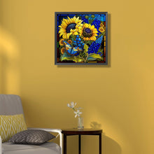 Load image into Gallery viewer, Glass Painting - Sunflower 40*40CM(Picture) Full Square Drill Diamond Painting
