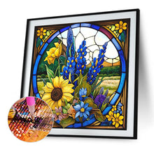 Load image into Gallery viewer, Glass Painting - Sunflower 40*40CM(Picture) Full Square Drill Diamond Painting
