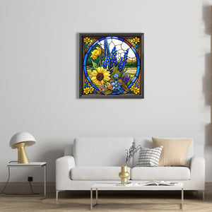 Glass Painting - Sunflower 40*40CM(Picture) Full Square Drill Diamond Painting