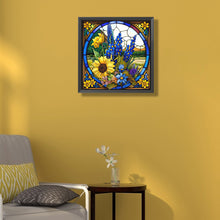 Load image into Gallery viewer, Glass Painting - Sunflower 40*40CM(Picture) Full Square Drill Diamond Painting
