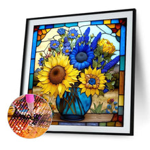 Load image into Gallery viewer, Glass Painting - Sunflower 40*40CM(Picture) Full Square Drill Diamond Painting
