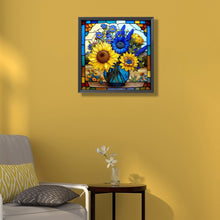 Load image into Gallery viewer, Glass Painting - Sunflower 40*40CM(Picture) Full Square Drill Diamond Painting
