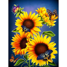 Load image into Gallery viewer, Butterfly Flower Sunflower 30*40CM(Canvas) Full Round Drill Diamond Painting
