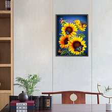 Load image into Gallery viewer, Butterfly Flower Sunflower 30*40CM(Canvas) Full Round Drill Diamond Painting
