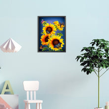 Load image into Gallery viewer, Butterfly Flower Sunflower 30*40CM(Canvas) Full Round Drill Diamond Painting
