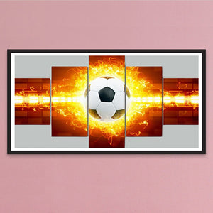 Football On Fire 70*40CM(Canvas) Full Round Drill Diamond Painting