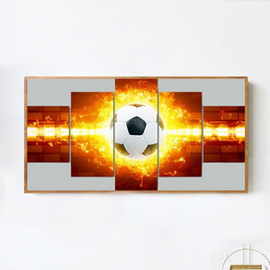 Football On Fire 70*40CM(Canvas) Full Round Drill Diamond Painting