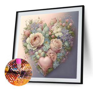 Love Flowers 40*40CM(Canvas) Full Round Drill Diamond Painting