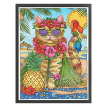 Load image into Gallery viewer, Cat (50*65CM) 11CT 3 Stamped Cross Stitch
