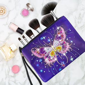 DIY Diamond Art Cosmetic Bag Flowers Single Sided PU Women Clutch (BD-06)