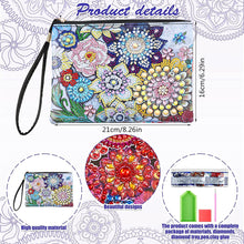 Load image into Gallery viewer, DIY Diamond Art Cosmetic Bag Flowers Single Sided PU Women Clutch (BD-11)
