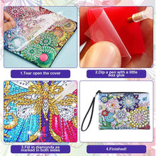 Load image into Gallery viewer, DIY Diamond Art Cosmetic Bag Flowers Single Sided PU Women Clutch (BD-11)
