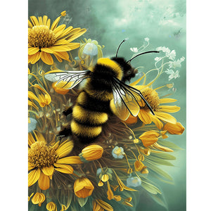 Pastoral Bee 30*40CM(Picture) Full Round Drill Diamond Painting