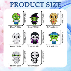 8pcs Diamond Art Keychain Special-shaped Drill 5D DIY Bag Pandant (YS188)