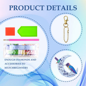 8pcs Diamond Art Keychain Special-shaped Drill 5D DIY Bag Pandant (YS201)