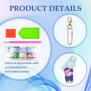 8pcs Diamond Art Keychain Special-shaped Drill 5D DIY Bag Pandant (YS211)