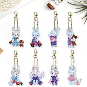 8pcs Diamond Art Keychain Special-shaped Drill 5D DIY Bag Pandant (YS211)