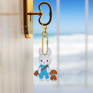 8pcs Diamond Art Keychain Special-shaped Drill 5D DIY Bag Pandant (YS211)