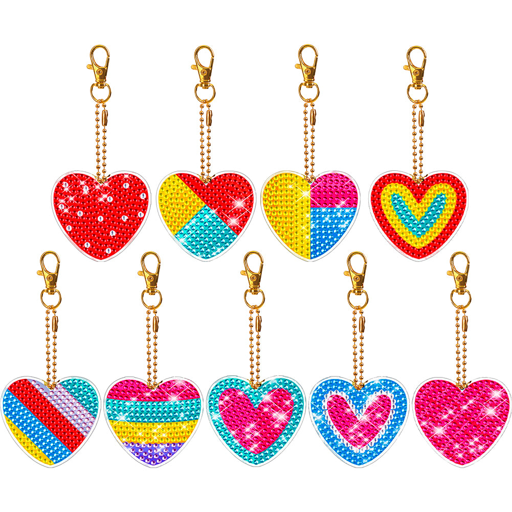 9pcs Diamond Art Keychain Special-shaped Drill 5D DIY Bag Pandant (YS176)