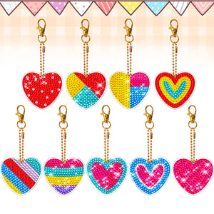 9pcs Diamond Art Keychain Special-shaped Drill 5D DIY Bag Pandant (YS176)