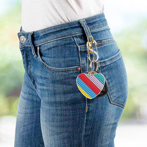 9pcs Diamond Art Keychain Special-shaped Drill 5D DIY Bag Pandant (YS176)