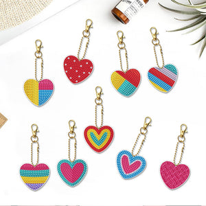 9pcs Diamond Art Keychain Special-shaped Drill 5D DIY Bag Pandant (YS176)