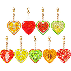9pcs Diamond Art Keychain Special-shaped Drill 5D DIY Bag Pandant (YS179)