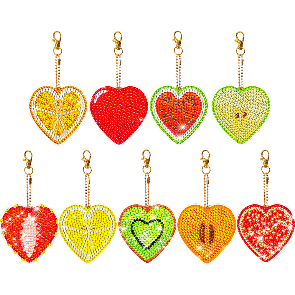 9pcs Diamond Art Keychain Special-shaped Drill 5D DIY Bag Pandant (YS179)
