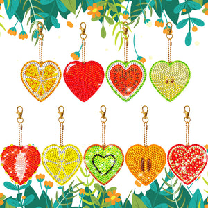 9pcs Diamond Art Keychain Special-shaped Drill 5D DIY Bag Pandant (YS179)