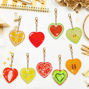 9pcs Diamond Art Keychain Special-shaped Drill 5D DIY Bag Pandant (YS179)