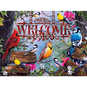 Welcome Friends 30*40CM(Picture) Full Square Drill Diamond Painting