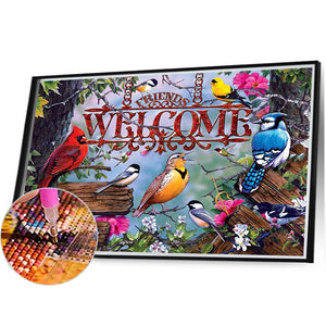 Welcome Friends 30*40CM(Picture) Full Square Drill Diamond Painting