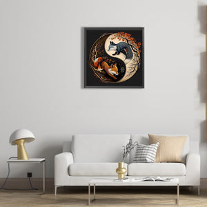 Tai Chi Yin Yang Figure - Fox 30*30CM(Canvas) Full Round Drill Diamond Painting