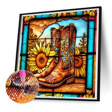 Load image into Gallery viewer, Army Boots And Sunflowers 30*30CM(Canvas) Full Round Drill Diamond Painting
