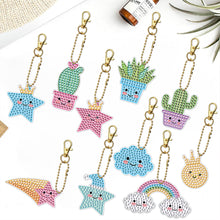 Load image into Gallery viewer, 10pcs Diamond Art Key Rings Double Sided 5D DIY Bag Pandant Gifts (YS178)
