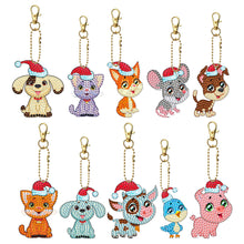 Load image into Gallery viewer, 10pcs Diamond Art Key Rings Double Sided 5D DIY Bag Pandant Gifts (YS210)
