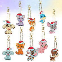 Load image into Gallery viewer, 10pcs Diamond Art Key Rings Double Sided 5D DIY Bag Pandant Gifts (YS210)
