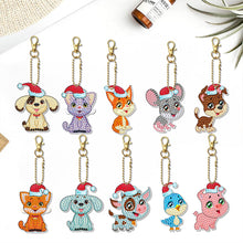 Load image into Gallery viewer, 10pcs Diamond Art Key Rings Double Sided 5D DIY Bag Pandant Gifts (YS210)
