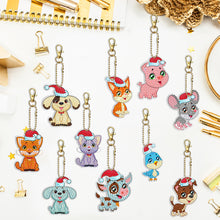 Load image into Gallery viewer, 10pcs Diamond Art Key Rings Double Sided 5D DIY Bag Pandant Gifts (YS210)
