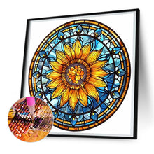 Load image into Gallery viewer, Sunflower Glass Painting 30*30CM(Canvas) Full Round Drill Diamond Painting
