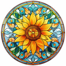 Load image into Gallery viewer, Sunflower Glass Painting 30*30CM(Canvas) Full Round Drill Diamond Painting
